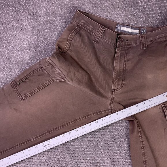 Vintage Old Navy Loose Cargo Pants Men's 31 x 30 Fits 32 x 29 Brown Baggy - Picture 11 of 12